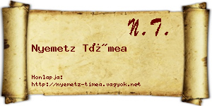 Nyemetz Tímea névjegykártya